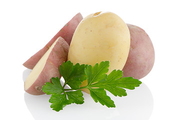 Image showing Red sliced potatoes