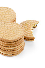 Image showing Sandwich biscuits with chocolate filling