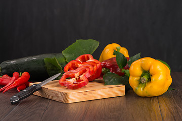 Image showing Colored bell peppers