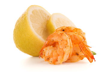 Image showing Shrimp with lime