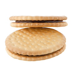 Image showing Sandwich biscuits with chocolate filling