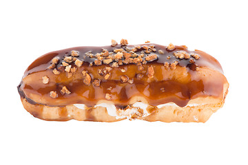 Image showing Eclair with caramel decoration