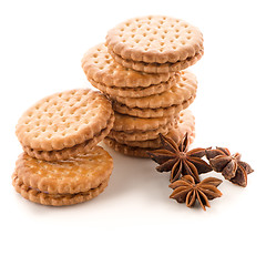 Image showing Sandwich biscuits with vanilla filling