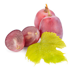 Image showing Bunch of red grapes