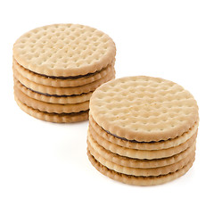 Image showing Sandwich biscuits with chocolate filling