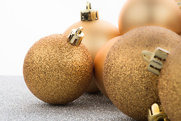 Image showing Golden christmas balls