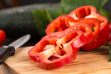 Image showing Colored bell peppers