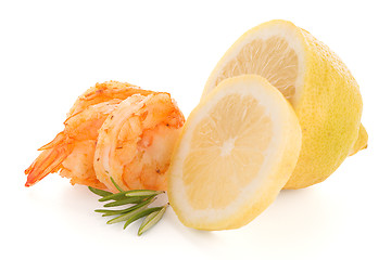 Image showing Shrimp with lime