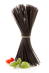 Image showing Bunch of black spaghetti