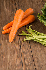 Image showing Carrots and green beans