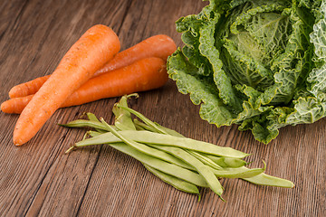 Image showing Carrots and green beans