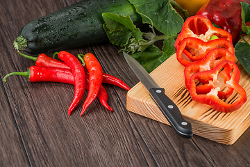 Image showing Colored bell peppers