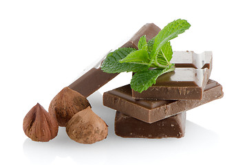 Image showing Chocolate Bar with hazelnuts