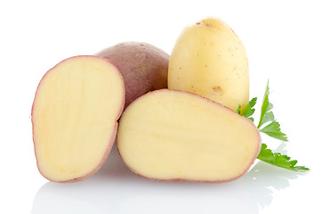 Image showing Red sliced potatoes