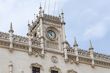 Image showing Clock on the facade of Rossio railway station