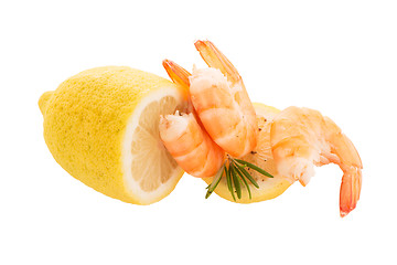 Image showing Shrimp with lime