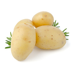 Image showing New potatoes and green herbs