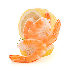 Image showing Shrimp with lime