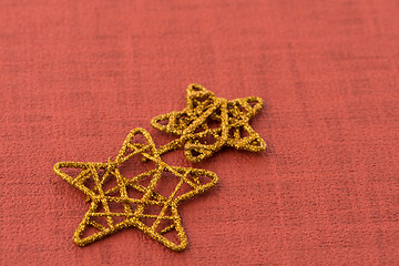 Image showing Golden Christmas stars