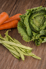 Image showing Carrots and green beans