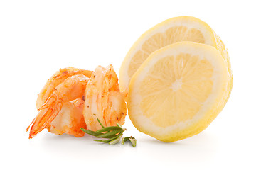 Image showing Shrimp with lime