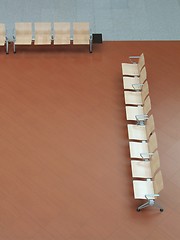 Image showing Airport gate - rows of chairs