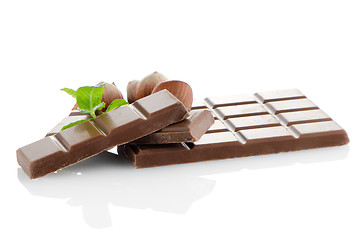 Image showing Chocolate Bar with hazelnuts