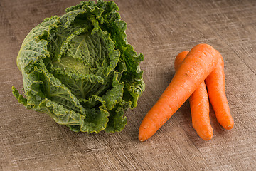 Image showing Carrots and green beans