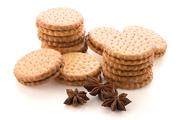 Image showing Sandwich biscuits with vanilla filling