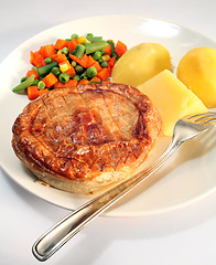 Image showing Pie and potatoes vertical