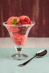 Image showing Red fruits ice cream