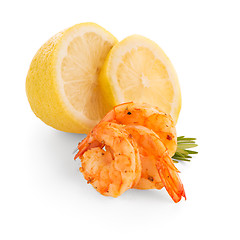 Image showing Shrimp with lime