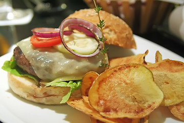 Image showing Gourmet hamburger