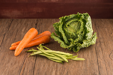 Image showing Carrots and green beans