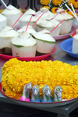 Image showing Thai buddhist offerings