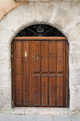 Image showing Old wooden entrance door