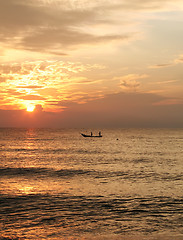 Image showing Sunrise fishing boat