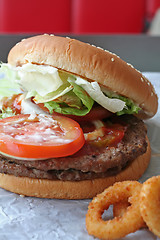 Image showing Fastfood hamburger