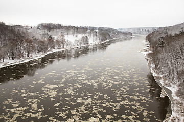 Image showing   River in winter.  