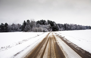 Image showing the winter road  