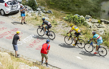 Image showing The Yellow Jersey on the Mountains Roads
