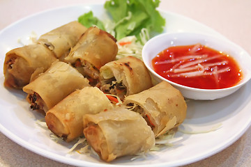 Image showing Chinese springrolls