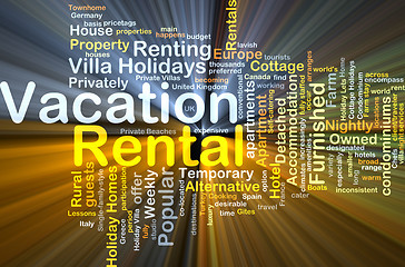 Image showing Vacation rental background concept glowing