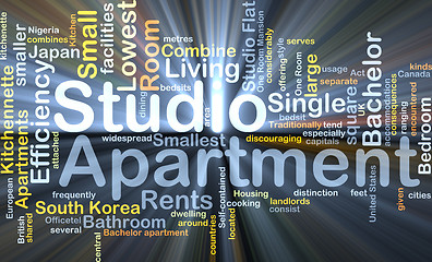 Image showing Studio apartment background concept glowing