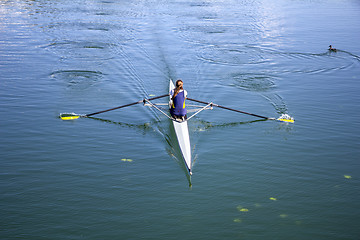 Image showing Young girl rower