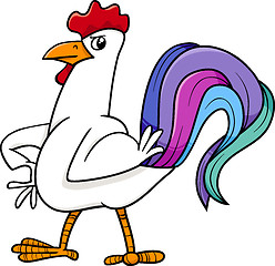 Image showing rooster bird farm animal cartoon