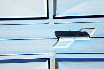 Image showing blue hinges      rusty      morocco in  home and safe 