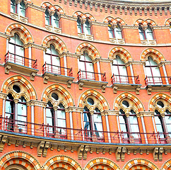 Image showing old wall architecture in london england windows and brick exteri