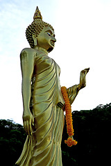 Image showing siddharta   in the temple orange   palaces   