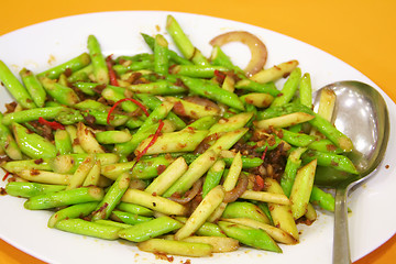 Image showing Fried asparagus